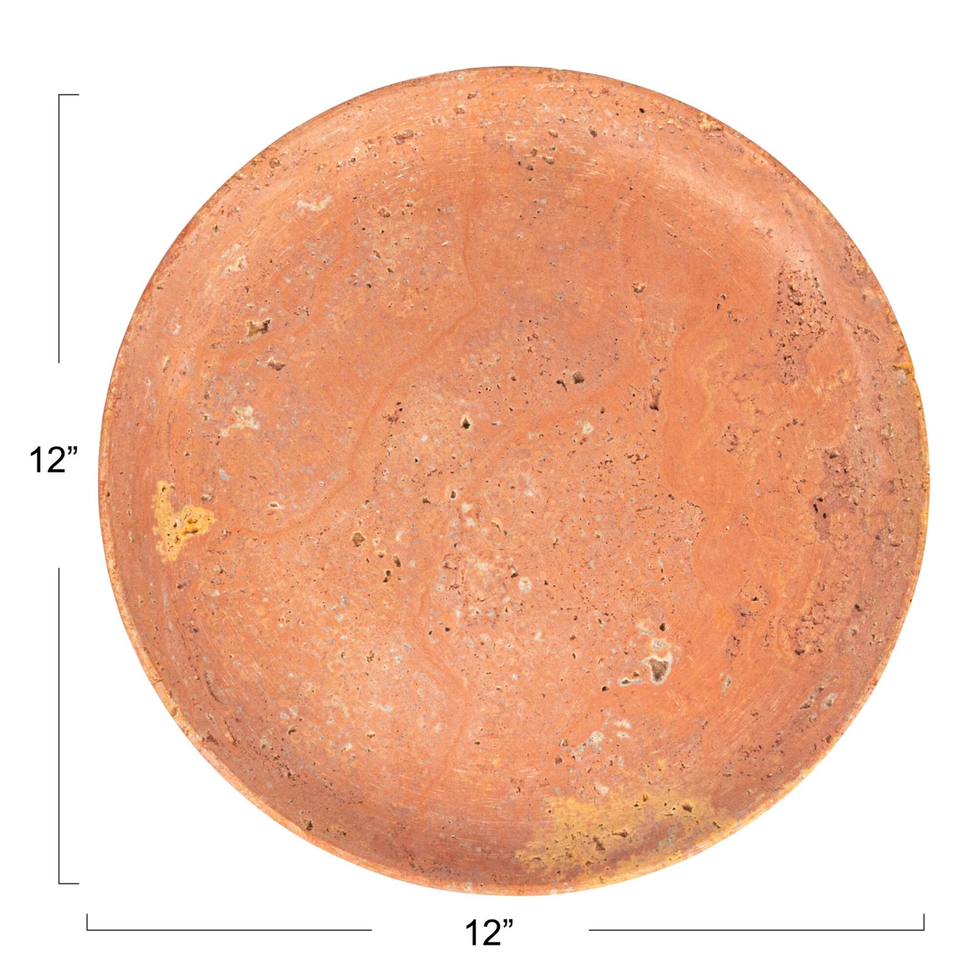 Hello Honey® 12" Red Travertine Elegance Food Tray